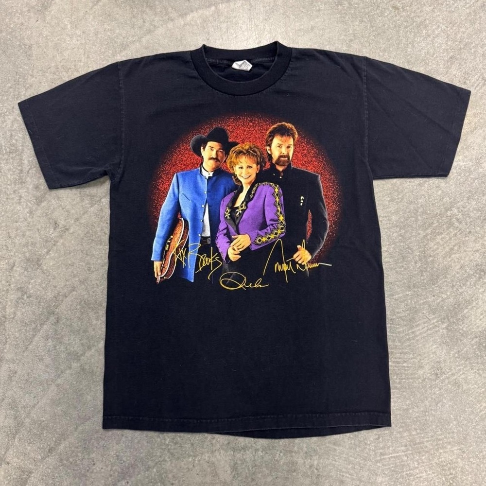 Vintage Brooks & Dunn T-Shirt Black Western Country Double Sided Band Tee Large